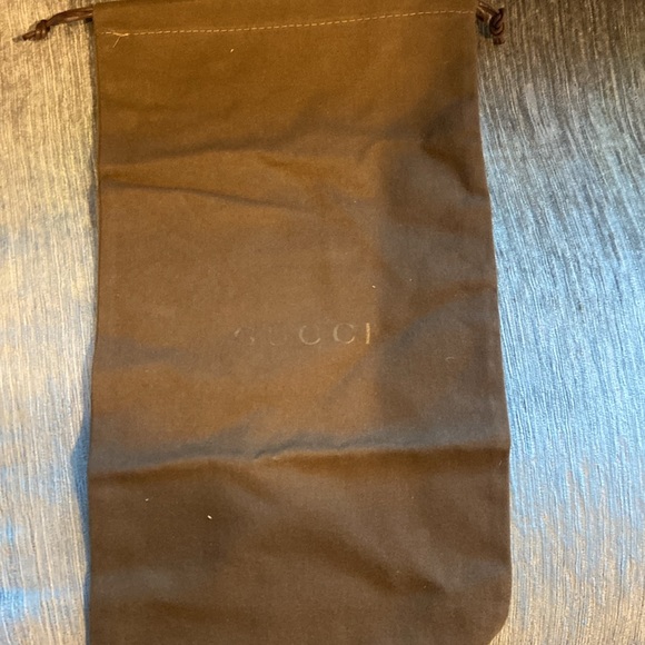 Gucci shoe bags. Two matching brown bags. 1 red bag which could fit a small bag. - Picture 2 of 4